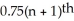 When the data values are arranged in an ascending order,the third quartile (Q<sub>3</sub>)is located at the position,and first quartile (Q<sub>1</sub>)is located at the position.