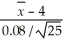 The Next Questions Are Based On The Following Information: Consider a problem with the hypothesis test H<sub>0</sub> : μ = 4 against H<sub>1</sub> : μ > 4,and the following decision rule: Reject H<sub>0</sub> if    > 1.645 -Compute the probability of Type II error and the power of the test for μ = 4.0