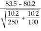 <strong>Assuming the independent samples procedure was used,which of the following is the correct test statistic.</strong> A)Z = B)Z = C)Z = D)Z =