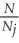 The sample size for the j<sup>th</sup> stratum using proportional allocation is n<sub>j</sub> = × n.