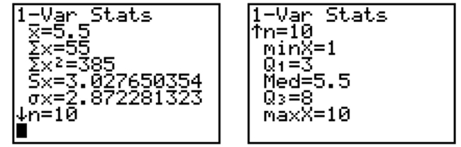 The calculator screens summarize a data set. a. Identify the mean and the sample standard deviation. Round to one place after the decimal, where necessary. b. Find the interval that corresponds to measurements within two standard deviations of the mean.
