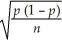 True or False: The standard error of the sampling distribution of a sample proportion is where p is the sample proportion.