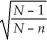 <strong>The finite population correction factor is</strong> A) . B) . C) . D) .