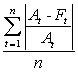 <strong>Given: A<sub>t</sub> = the actual value of the time series at time t,F<sub>t</sub> = the forecast value for time t,and n = the number of forecast values.Identify the formula used to calculate the mean absolute percentage error.</strong> A)MAPE = × 100 B)MAPE = × × 100 C)MAPE = × 100 D)MAPE = × 100
