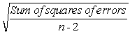 <strong>The standard error of the estimate is calculated by ________.</strong> A) = B) = C) = D) =