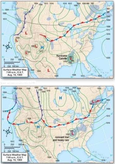 Which of the following is true of the upper-level flow patterns shown in the figure?
