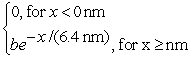 The wave function for an electron that is confined to x ≥ 0 nm is ψ(x) = (a) What must be the value of b? (b) What is the probability of finding the electron in a 0.010 nm-wide region centered at x = 1.0 nm?