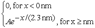 The wave function for an electron that is confined to x ≥ 0 nm is ψ(x) = (a) What must be the value of A? (b) What is the probability of finding the electron in the interval 1.15 nm ≤ x ≤ 1.84 nm?