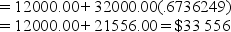 ALT. 1 = 12000.00 + 32000.00(1.025)<sup>-16 </sup> ALT. 2 = 2700.00 = 2700.00(15.5891623) = $42090.74 = $42 091 Since the present value of Alternative 1 is less than the present value of Alternative 2, Alternative 1 is preferable.