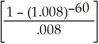 PMT = $150; P/Y = C/Y = 12; n = 5(12) = 60; I/Y = 9.6%; i = 0.008 PV of Purchase: = 16 600 - 4200(1.008)<sup>-60 </sup> PV of Lease: = 1900 + 150 (1.008) At 9.6% monthly the present value of the decision to lease is smaller than the present value of the decision to buy. The telephone system should be leased.