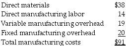 <strong>Swansea Manufacturing currently produces 3,000 tires per month. The following per unit data for 3,000 tires apply for sales to regular customers: The plant has capacity for 5,000 tires and is considering expanding production to 4,000 tires. What is the total cost of producing 4,000 tires?</strong> A) $364,000 B) $344,000 C) $209,000 D) $288,000