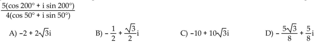 Find the quotient and write in rectangular form. First convert the numerator and denominator to trigonometric form.  <div style=padding-top: 35px> 