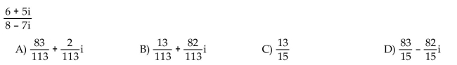 Find the quotient and write in rectangular form. First convert the numerator and denominator to trigonometric form.  <div style=padding-top: 35px> 