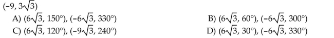 Determine two pairs of polar coordinates for the point with 0    <div style=padding-top: 35px> 