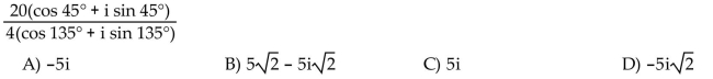 Find the quotient and write in rectangular form. First convert the numerator and denominator to trigonometric form.  <div style=padding-top: 35px> 