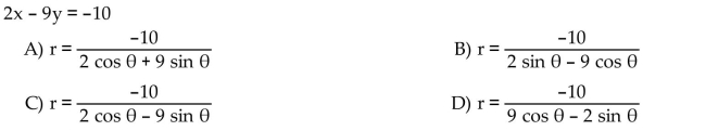 For the given rectangular equation, give its equivalent polar equation.  <div style=padding-top: 35px> 