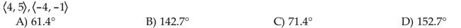 Find the angle between the pair of vectors to the nearest tenth of a degree.  <div style=padding-top: 35px> 