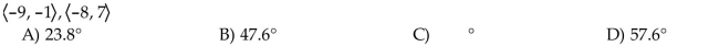Find the angle between the pair of vectors to the nearest tenth of a degree.  <div style=padding-top: 35px> 