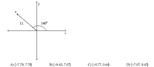 Write the vector in the form <a, b>. If necessary, round values to the nearest hundredth.  <div style=padding-top: 35px> 