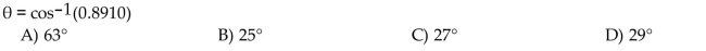 Use a calculator to give the value to the nearest degree.  <div style=padding-top: 35px> 