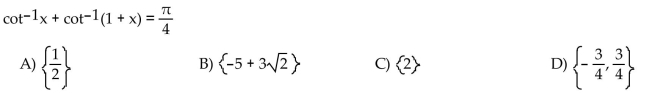 Solve the equation for exact solutions.  <div style=padding-top: 35px> 