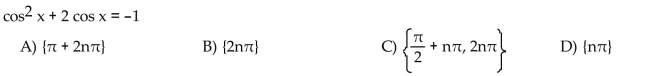 Solve the equation (x in radians and in degrees) for all exact solutions where appropriate. Round approximate answers in radians to four decimal places and approximate answers in degrees to the nearest tenth.  <div style=padding-top: 35px> 