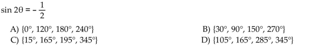 Solve the equation for solutions in the interval [0°, 360°). Round to the nearest degree.  <div style=padding-top: 35px> 