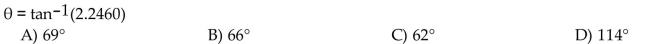 Use a calculator to give the value to the nearest degree.  <div style=padding-top: 35px> 