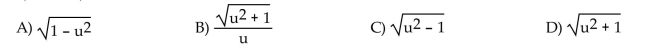 Write the following as an algebraic expression in u, u > 0. cos(arcsin u)  <div style=padding-top: 35px> 