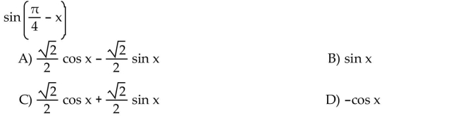 Using a sum or difference identity, write the following as an expression involving functions of x.  <div style=padding-top: 35px> 