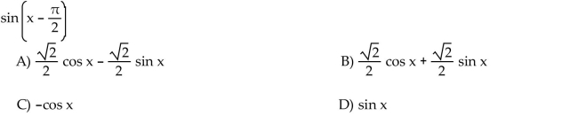 Using a sum or difference identity, write the following as an expression involving functions of x.  <div style=padding-top: 35px> 