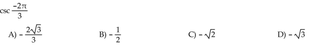 Find the exact circular function value.  <div style=padding-top: 35px> 