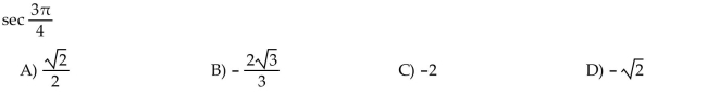Find the exact circular function value.  <div style=padding-top: 35px> 