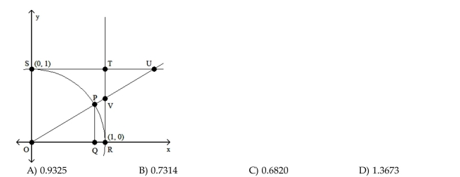 Solve the problem. Let angle POQ be designated ϴ. Angles PQR and VRQ are right angles. If ϴ = 43°, find the length of OQ accurate to four decimal places.  <div style=padding-top: 35px> 