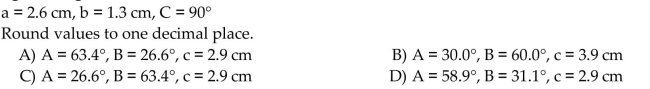 Solve the right triangle.  <div style=padding-top: 35px> 