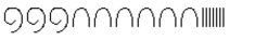 <strong>Write the Egyptian numeral as a Hindu-Arabic numeral. </strong> A) 367 B) 3670 C) 3607 D) 3067