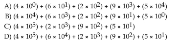Write the Hindu-Arabic numeral in expanded form. 46,295