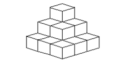 <strong>Solve the problem. How many cubes (of any size) are there in the figure?  </strong> A) 15 B) 10 C) 9 D) 14 <div style=padding-top: 35px> 