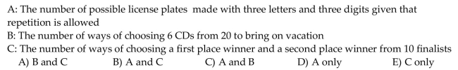 The permutation formula can be used to determine which of the following?  <div style=padding-top: 35px> 