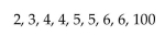 Provide an appropriate response. In essence, the standard deviation indicates how far, on average, the observations are from the mean. Do you think that for the data set below the standard deviation will give a good indication of the typical deviation from the mean? What drawback of the standard deviation is illustrated by this example?