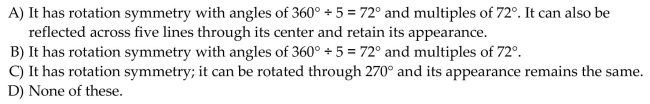 Identify all of the symmetries in the following figure.