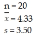 In an application to estimate the mean number of miles that downtown employees commute to work roundtrip each day, the following information is given: The point estimate for the true population mean is: