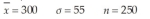 Construct a 95% confidence interval estimate for the population mean given the following values:  