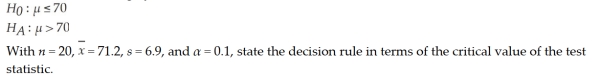 For the following hypothesis:  