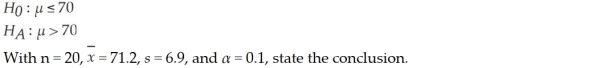For the following hypothesis:  