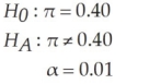 For the following hypothesis test:   With n = 64 and p = 0.42, state the calculated value of the test statistic