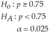 For the following hypothesis test With n = 100 and p = 0.66, state the calculated value of the test statistic.