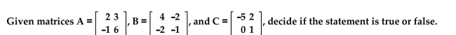 AB is a 2 × 2 matrix.