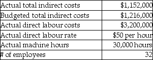 <strong>Use the information below to answer the following question(s).The following data were taken from the records of Big Sky Ltd., a manufacturing company.The company has been calculating the actual indirect cost allocation rate using direct labour hours as the allocation base. What is the actual indirect cost rate at Big Sky Ltd.using machine hours as the allocation base?</strong> A)$60.67 B)$10.67 C)$7.89 D)$4.05 E)$3.84