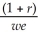 <strong>If we represents a two-period consumer's lifetime wealth and r denotes the real rate of interest, the vertical (future consumption)intercept of the consumer's budget line is equal to</strong> A) we. B) we(1 + r). C) D) E) -(1 + r)c + we(1 + r).